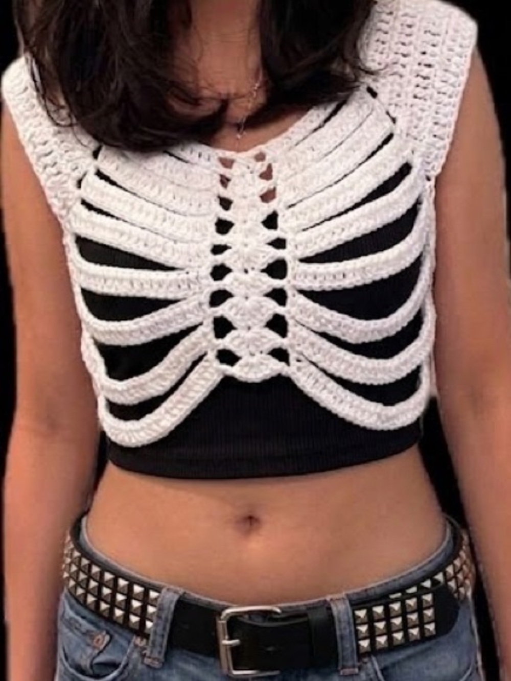 Crochet Ribcage Crop Top